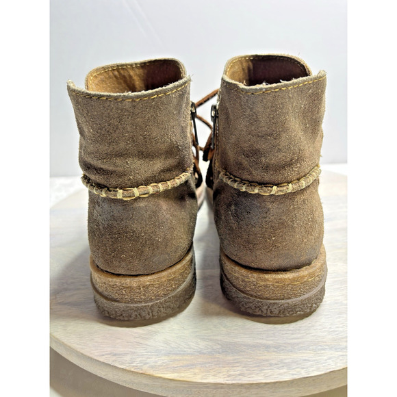 Born Brown Distressed Leather Zip Up Comfort Ankle Boot Size 9 Shoe - Picture 5 of 11